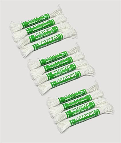 Barnwell 12 x 18m Hanks Size A Braided Nylon Brick Masons Builders Line Made in UK