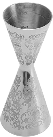 Jigger de medición de cóctel, 30ml 45ml Jigger doble de acero inoxidable Grabado exquisito Bartender Jiggers Vertedores Taza de medida