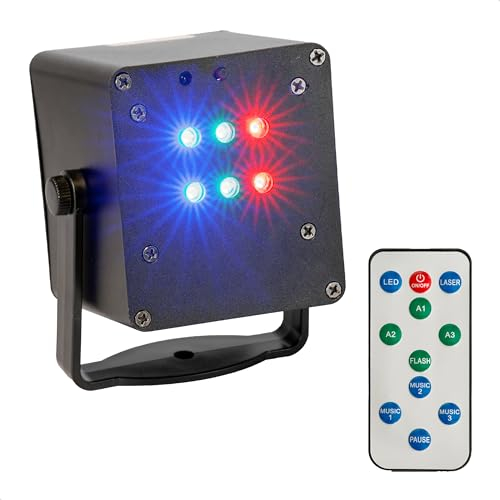 Ibiza - TINYLED-RGB-STROBE - Boîtier effet lumineux LED - Effet stroboscopique - 6 x 1W RGB - Sur batterie - Ambiance festive - Effet lumineux stroboscope