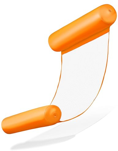 Balinco Hamac Gonflable pour Adultes, Jouet d’Eau pour Enfants, Matelas Gonflable de Piscine, Matelas d’Eau, Tapis Relax, Hamac d’Eau, Accessoire pour Pool Party - Orange