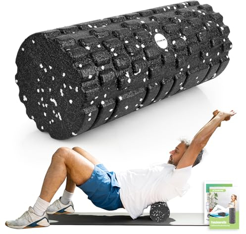 GYMERK Faszienrolle mit 3D-Texturmassage mittlere Härte, Foam Roller (33 x 14 cm) zur Simulation einer manuellen Massage, Professionelle Massagerolle zur Muskelverspannungen lindern