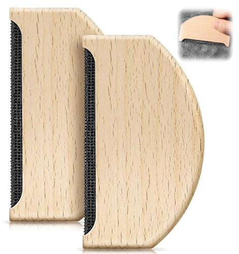 Beechwood Cashmere Comb Shaver Wool, 2 Pcs Sweater Shaver Wool Comb, Wooden Pilling Fuzz Fabric Lint Remover for De-Pilling Clothing Garments Knits Woolens Scarves Wool