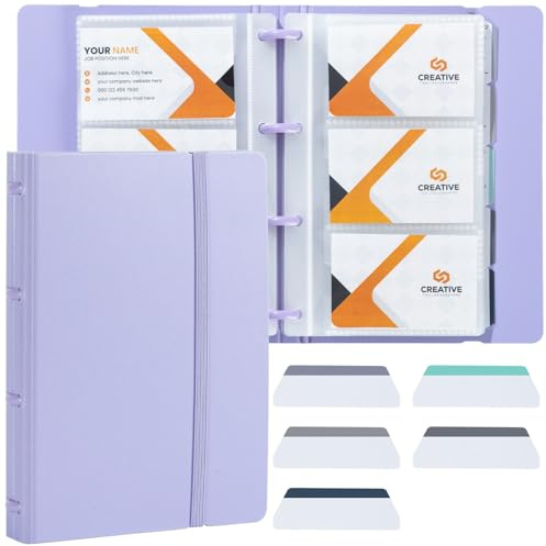 deli Business Card Organiser Book Holds 180 Cards Purple | Portable Business Card Album With 180 Pockets, Durable Cover, Ideal For Office, Sales, Meetings And Professional Networking