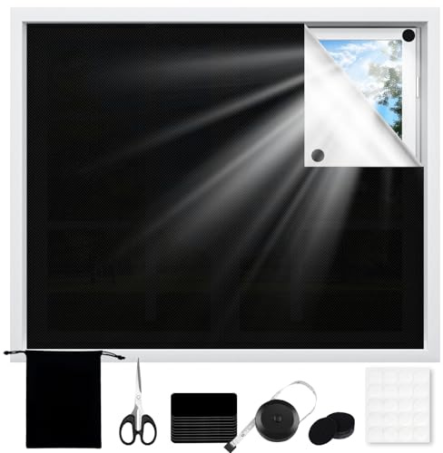 Verdunklungsstoff 300x145cm, Verdunkelungsrollo ohne Bohren, Tragbare Fensterverdunkelung Verdunkelung Stoff, Fenster verdunkelung für Schlafzimmer, Büro, Dachfenster