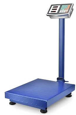 HDWR wagPRO-P150 Balance plateforme 150 kg, balance colis pliable, tare | Balance d'entrepôt au sol, précision 50 g, écrans LCD, tare, pour expédition et stock