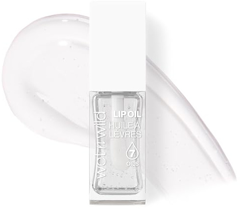 Wet n Wild Huile à Lèvres Transparente, Gloss Transparent Nourrissant et Non Collant Enrichi de 7 Huiles Naturelles, Formule Légère pour un Effet Brillant Miroir, Crystal Ball