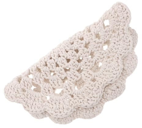 GLSTOY Nordic Style Cotton Rop Coasters Heatproof Round Table Mats Handmade Crochet Coasters Placemats for Christmas