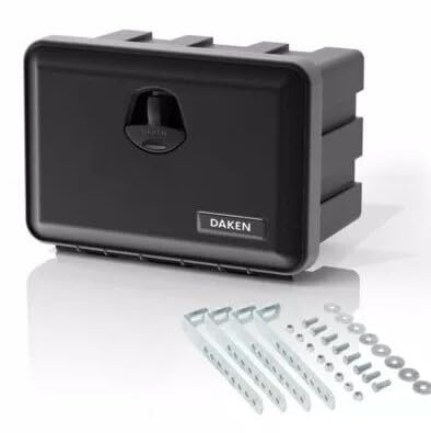 Cassetta degli attrezzi per camion, Daken Just 500-R, 500 x 350 x 300 mm, scatola portaoggetti da 30,5 litri, in plastica, impermeabile (con supporto universale)