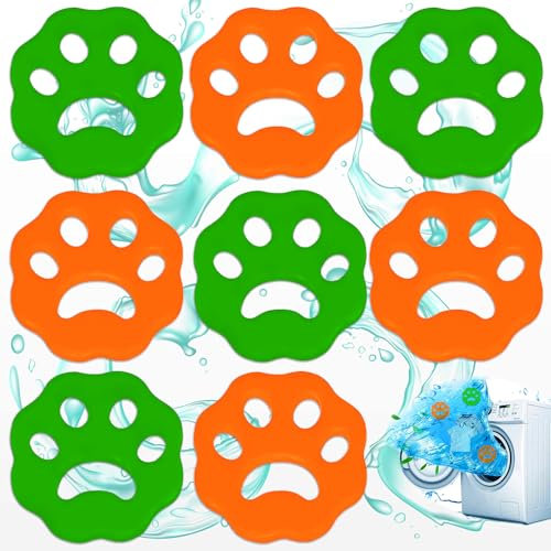 8 Stück Tierhaarentferner Waschmaschine, Wiederverwendbare Silikon-Tierhaarentferner, Haarfänger, Fusselbälle Waschmaschine, für Entfernt Tierhaare Fusseln [Energieklasse A]