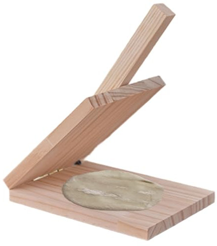 Pressa di tortilla in legno, pressa a gnocchia multifunzionale con manico di comfort, pressatura pratica per pancake pizza manuale di mais tortillas tortilla in legno