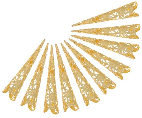Baluue 10 Anillos para Uña de Aleación Dorados, Ligeros y Resistentes al Óxido, Ideales para Cosplay y Decoración de Uñas Diseño Ahuecado