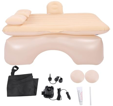 UPALDHOU Colchón de Aire para Automóvil con 2 Almohadas Colchón de Aire para SUV para Camionetas SUV (Beige)