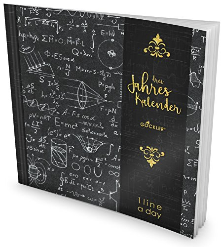 GOCKLER® 3 Jahres Kalender: 190+ Seiten Journal für 3 Jahre || Glänzendes Softcover || Ideal als Tagebuch, Terminplaner, Notizkalender oder Tagesplaner || DesignArt.: Schultafel