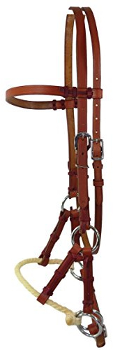 Thor Equine - Bride side-pull - avec muserolle en corde simple - châtaigne - full/taille cheval