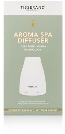 Tisserand Aromatherapy - Aroma Spa Diffuser - For Use With Essential Oils - Mood Lighting - 5 Hours Ultra-Quiet Continuous Mist - 100 ml Capacity