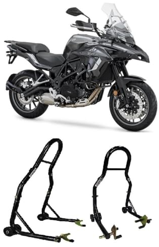 Coppia di cavalletti alzamoto alza moto per alzare sollevare la ruota posteriore e anteriore del della BENELLI TRK 502 602 X