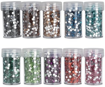 Ideen mit Herz Diamond-målningsstenar | rund (strass | färgsortering 2 | 10 burkar)