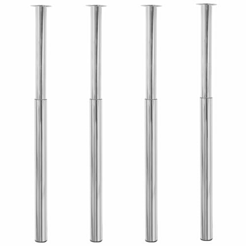 Rantry Teleskop-Tischbeine 4 Stück verchromt 710-1100 mm, Möbeldekor für Innen- und Außenmöbel für Wohnzimmer, Büro, Schlafzimmer, Badezimmer