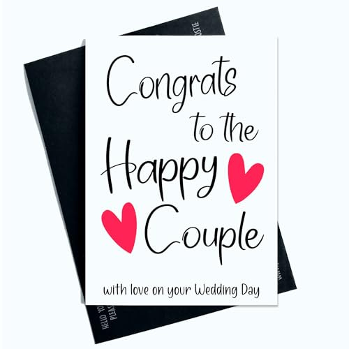 Peachy Antics Wedding Cards Cute Design Congrats To The Happy Couple With Love On Your Wedding Day Simple Design For Him For Her Wedding Cards For Newly Weds AP162