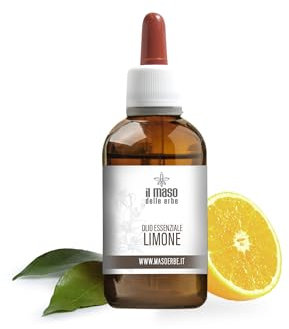 Il Maso delle Erbe - Olio Essenziale Limone con Contagocce 10 ml - Puro - 100% Naturale e Made in Italy - Oli Essenziali per Massaggi e Bagni Aromatici
