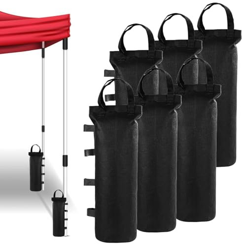 Gewichte für Pavillon, 6 Stück Pavillon Sandsäcke, Zelt Sandsäcke Zum Befüllen 50 x 20cm, Verdicken Sandsack Beschwerung, Pavillon Gewichte Oxford Sandbag, für Pavillon Zelt Sonnenschirm Trampolin