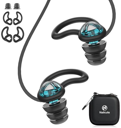 Tappi per le orecchie Nuoto con Cordino per Adulti e Ragazzi 12+, Blocca l'acqua & lascia penetrare il suono, Tappi riutilizzabili in Silicone per Surf, Snorkeling e Doccia