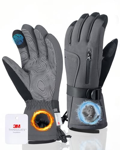 GXCROR Waterproof Winter Gloves 3M Thinsulate -22°F Cold Weather Ski Glove