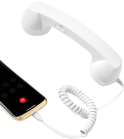 Adaptador de teléfono retro - Tipo C Retro Clásico Accesorios con Micrófono | Receptor de teléfono móvil para oficina, viajes, llamadas, hogar, cocina, mesita de noche, baño, cama, escritorio, sala de