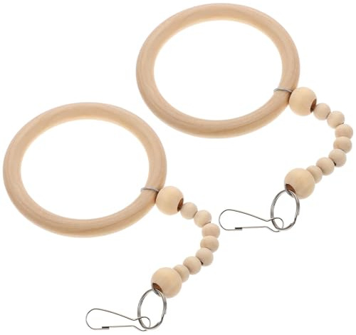 VALICLUD Columpio para Jaula de Pájaros 2 Unidades Columpio Colgante de Madera Natural Tamaño Pequeño Accesorio para Loros y Agapornis Juguete para Ejercitar Aves Domésticas