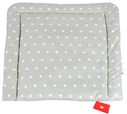 BABYLUX Wickeltischauflage Wickelauflage Baby Wickeltisch 50x70 70x70 80x70 (80 x 70 cm, 91 - Sterne (klein) Grau)