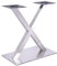 Tischbeine Metall Tischgestell Tischkufen V-Form/X-Form Tischfuß Silber Edelstahl Untergestell Höhe 70cm / 70cm (X-Form 72cm)