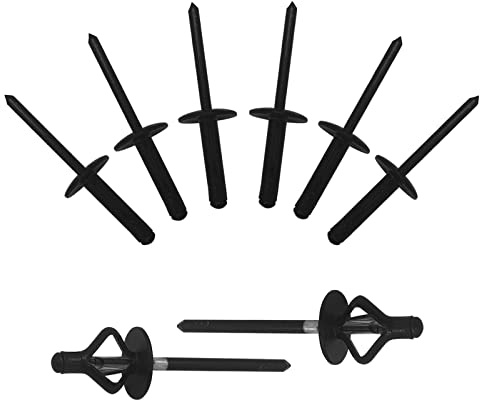 Tri-Fold Exploding Large Head Aluminum Pop Blind Rivets 3/16'' * 4/5'' Long Grip Solid Rivets Used For Industries Automobiles Kayak Sailboat & Furniture 50 Pieces Black