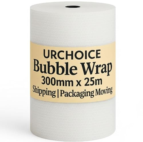 UR CHOICE Bubble Wrap - 300MM X 25M Roll of Premium Quality Polythene Small Bubble Wrap | Thicker & Durable | Ideal for Packaging, Delivering, and Moving Home/Office | Strong Protective