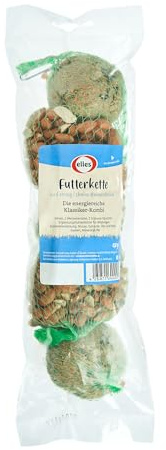 Elles Futterkette 5-teilig, 20 x 430g | Meisenknödel & Erdnuss-Säckchen Mix | Energiereich & abwechslungsreich | Ideal für alle Wildvögel | Ganzjahresfütterung