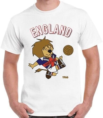 England 66 World Cup Football Logo Mascot Cool Ideal Gift Unisex T Shirt 2416 WhiteMedium