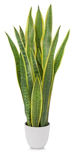 Oairse Sansevieria konstväxt stor konstgjord ormväxt 73 cm vardagsrum växt inomhusväxter för inredning utomhus konstgjord växt för hem trädgård kontorsdekoration