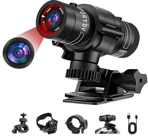 NinjaCam Action Cam, 1080P HD & 120° Weitwinkel Action Kamera, Helmkamera Fahrrad, Wasserdicht Fahrrad Kamera, Bodycam Körperkamera für Outdoor Fahrrad Motorrad Reiten