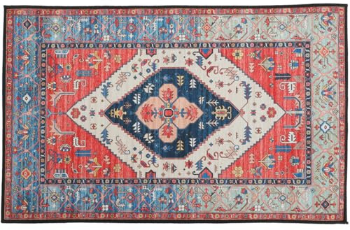 ULTECHNOVO Alfombra Boho Lavable 31.49X19.68 Pulgadas - Alfombra De Área Estilo Bohemio Y Flexible para Dormitorio Sala De Estar Entrada Hogar