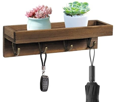 Mensole galleggianti da parete, espositore con ganci, organizer per chiavi, mensola da parete, per soggiorno, cucina, bagno, casa colonica, corridoio, ufficio, appartamento, dormitorio