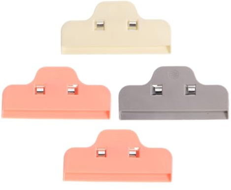 HEALSOPTHY 4 piezas Clips Plásticos Grandes para Sellado Multifuncional Protección contra Polvo para Pinturas de Diamantes de Colores Rosa Gris y Beige Duraderos y Compactos para