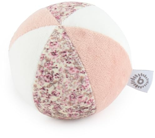 BIECO Balón de fútbol Suave con sonajero | Ø 10 cm | Pelota de Tela para bebé con sonajero | Peluche Suave | Juguete para bebé | Balón niños pequeños