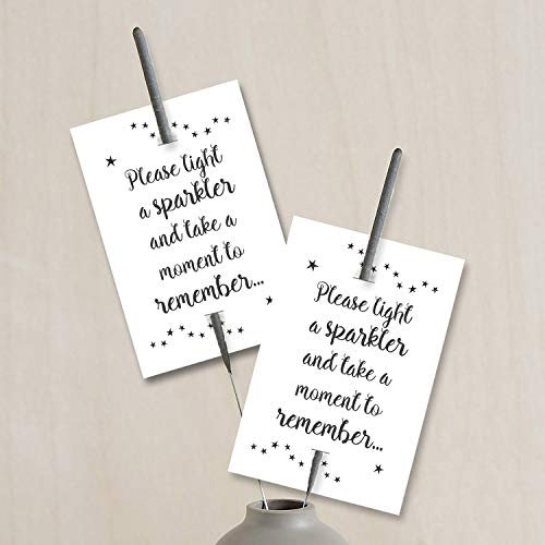 ANGEL & DOVE 25 White Sparkler Remembrance Cards - for Funeral Favours, Memorial (Sparklers Not Included)