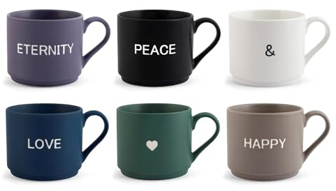 H&H Mix&Match Set 6 Tazze Jumbo, New Bone China, cc380