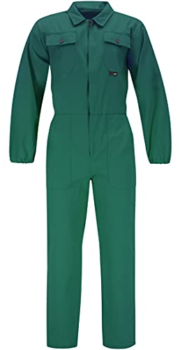 BWOLF ANAX Arbeitsoverall Herren Overall Herren Arbeitskleidung 100% Baumwolle Arbeitsoveralls mit 5 Taschen (Grün, L)