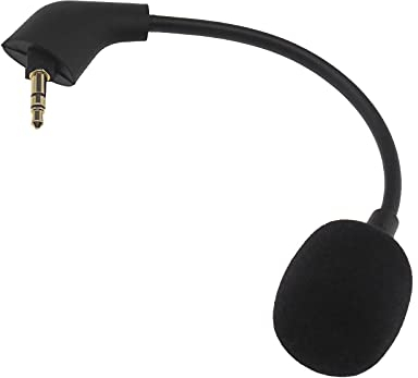 EMSea 3.5mm Replacement Microphone 16cm Reduce Noise Detachable Compatible with Kingston Hyper X Cloud II Cloud X Cloud Pro Silver Gaming Headset Black