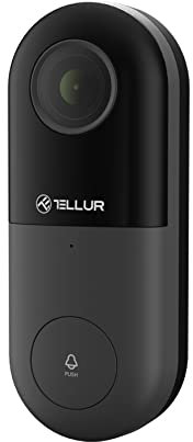 TELLUR SMART WLAN Türklingel mit Kamera, WLAN Door Bell Alexa Türklingel, PIR-Bewegungserkennung, FHD 1080p, Nachtsicht, Türglocken mit Zwei-Wege-Audio, Google Home und Alexa, Verkabelt 12V-24V