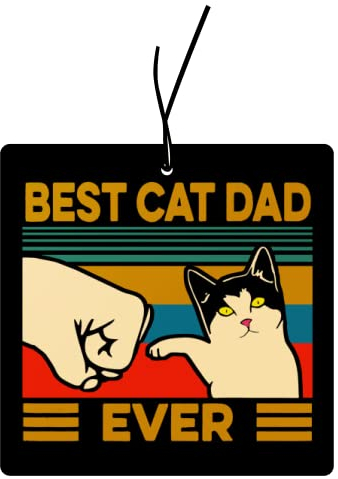 Best Cat Dad - Set di 2 alberi profumati per auto, divertenti, per auto, profumati