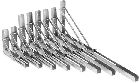 HKYBCF 2PCS Edelstahl Halterung for Klapp Ständer Tisch Regal Unterstützung Wand Waren Regal Mesa De Pared Plegable Bücherregal (Color : 20Inch 304Billy 2PCS)