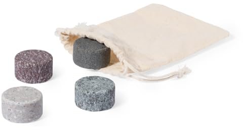 Pierre à Whisky – Glaçons Whisky – Lot de x4 – Granite - Réutilisable. (Pierres rondes x4)