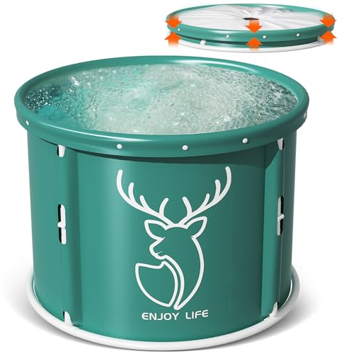 Baignoire à glace portable pliable pour adultes, baignoire pour plonger froid extérieur, grande capsule de récupération de glace, baignoire de bain pour douche 80 x 65 cm